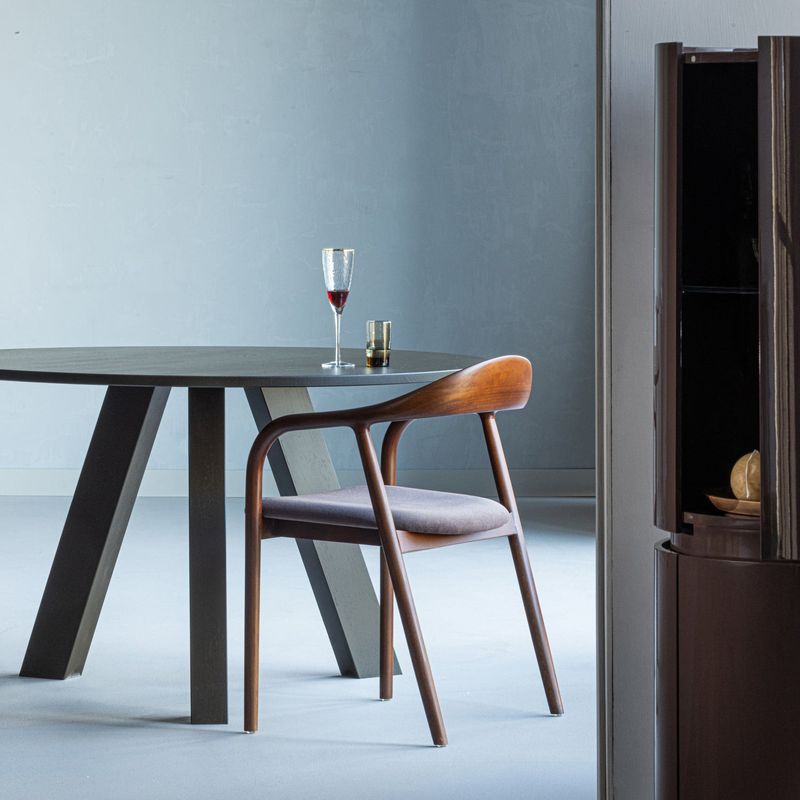 WOOOD Bran Matstol i Bokträ med Brun Sammet 2 st