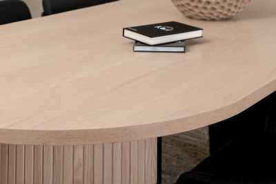 Venture Home Tvist & Bianca Matstolar 4-pack Svart + Ovala Matbord 200 x 90 Vitputsad