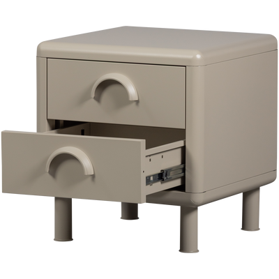 WOOOD Rune Sängbord/Lådhurts 2 Lådor Metall Sand