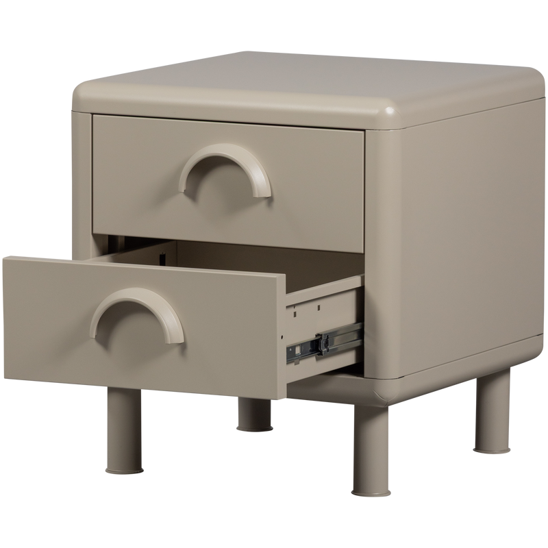 WOOOD Rune Sängbord/Lådhurts 2 Lådor Metall Sand