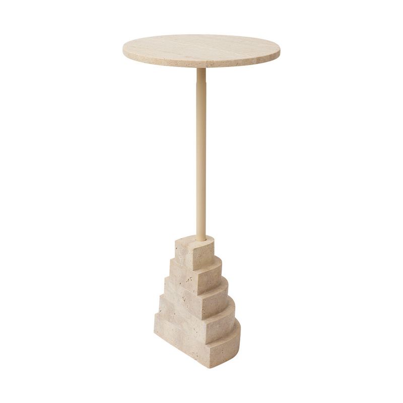 AYTM Solum Bord Light Sand, Travertin Ø32 cm