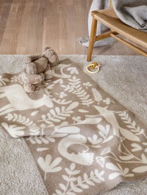 Høie Skattekammer ullpläd barn beige 100x130 cm