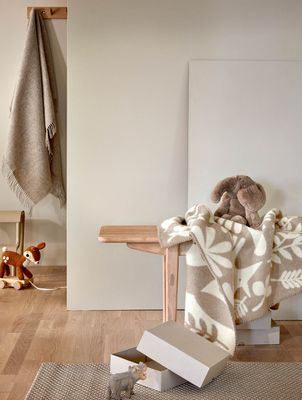 Høie Skattekammer ullpläd barn beige 100x130 cm
