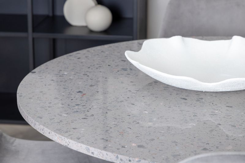 Venture Home Razzia & Polar Runt Matbord ⌀106 Grå + 4 st Matstolar Grå