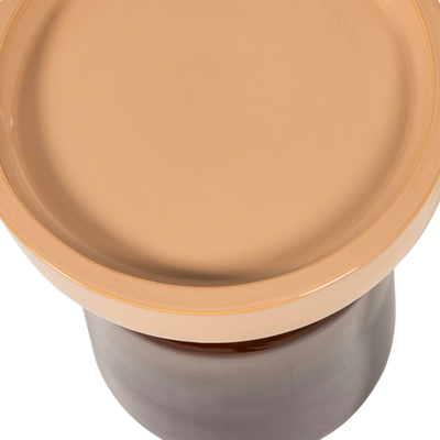 WOOOD Tumo Dekorativt Sidobord Ø35x44 cm Keramik Lila/Brun