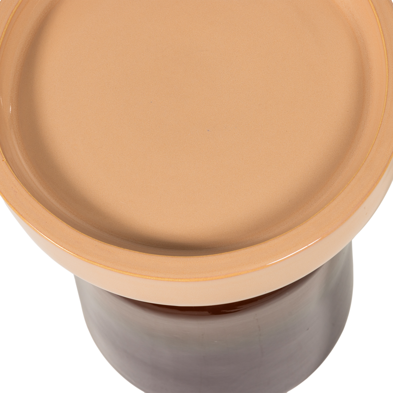 WOOOD Tumo Dekorativt Sidobord Ø35x44 cm Keramik Lila/Brun