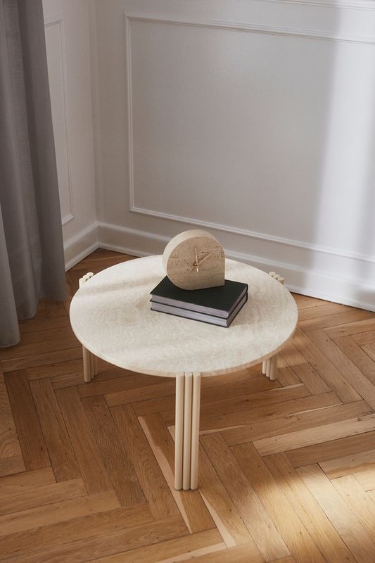 AYTM Tribus Soffbord Light Sand, Travertin Ø60 cm