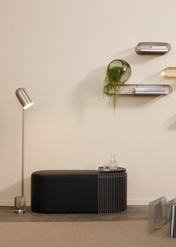 AYTM Luceo Golvlampa Guld, Klar Ø12 cm