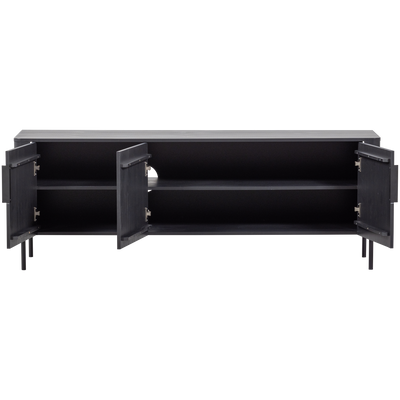 WOOOD Gunnar TV-bänk 154 cm i mattsvart furu