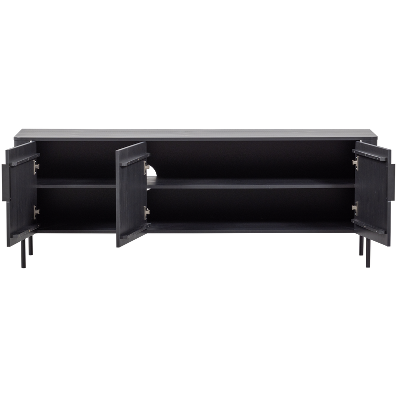 WOOOD Gunnar TV-bänk 154 cm i mattsvart furu