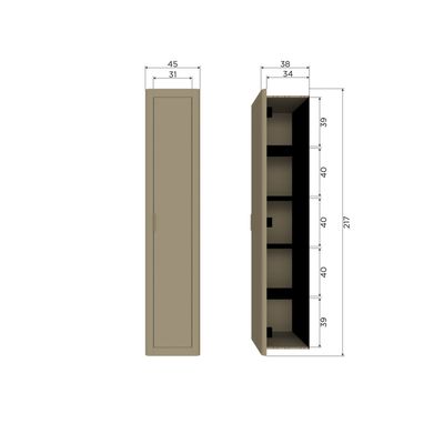 WOOOD Gunnar Smalt Högt Skåp i Furu, Färg: Mud