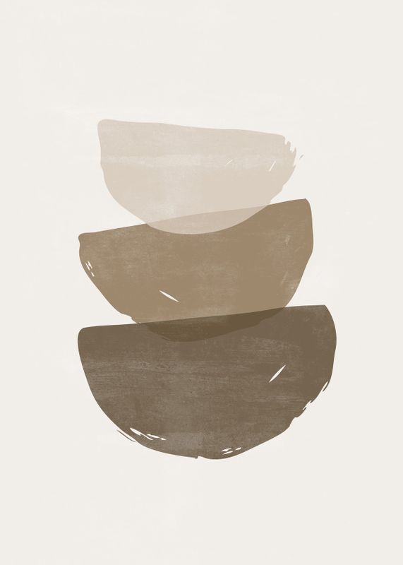 Venture Home Brush strokes Poster Beige