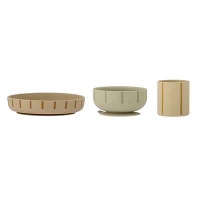 Bloomingville Mini Levi Tableware Set, Grön, Silicone - 4-pack