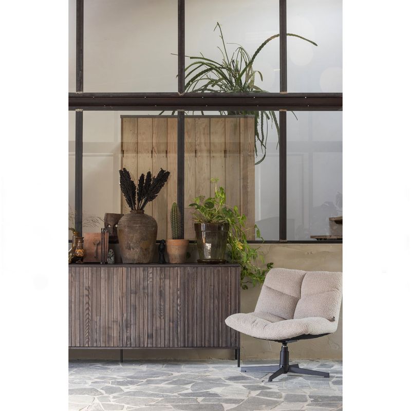 WOOOD Vinny Snurrfåtölj Bouclé Sand