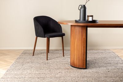 Venture Home Loump Matta - Handvävd Ullmatta i Silvergrå och Beige