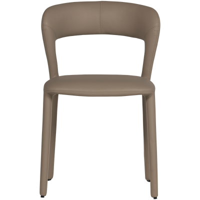 WOOOD Noble Matstol i Sandfärgat Läder 2 st