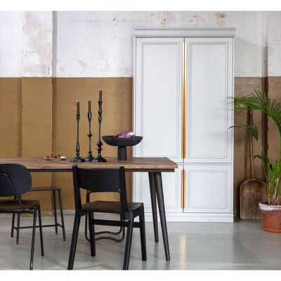 WOOOD Guild Matbord Natur med Svart Underrede 220x90 cm