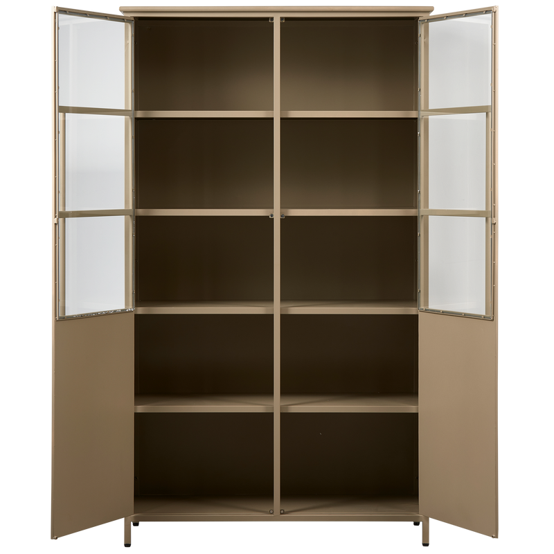 WOOOD Exhibit vitrinskåp i metall khaki