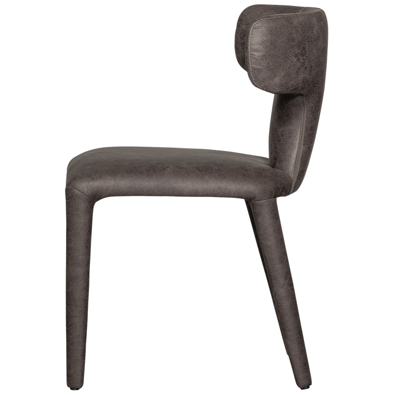 WOOOD PERMIT Matstol i Läderlook Svart/Grå 2 st