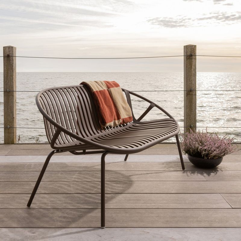 WOOOD Bruce Trädgårdsbänk 2-sits Polypropen/Metall Lila/Brun