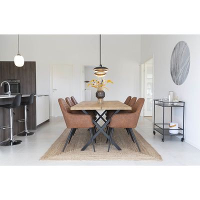 House Nordic Harbo Matstol i Brunt PU-Läder 2-pack