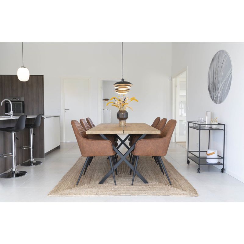 House Nordic Harbo Matstol i Brunt PU-Läder 2-pack