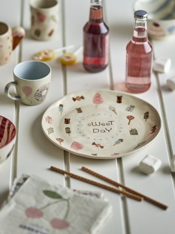 Bloomingville Mini Sweets Tallrik, Natur, Stengods - 6-pack