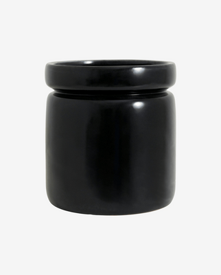 Nordal ISA kruka, L, shiny svart glaze