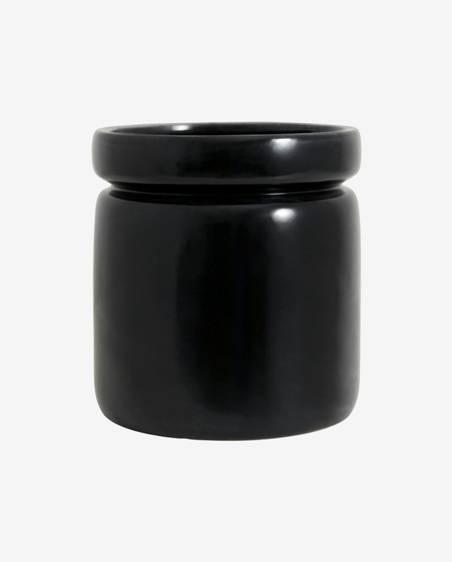 Nordal ISA kruka, L, shiny svart glaze