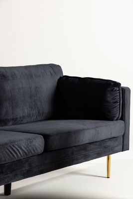 Venture Home Boom 3-Sits Soffa i Svart Sammet