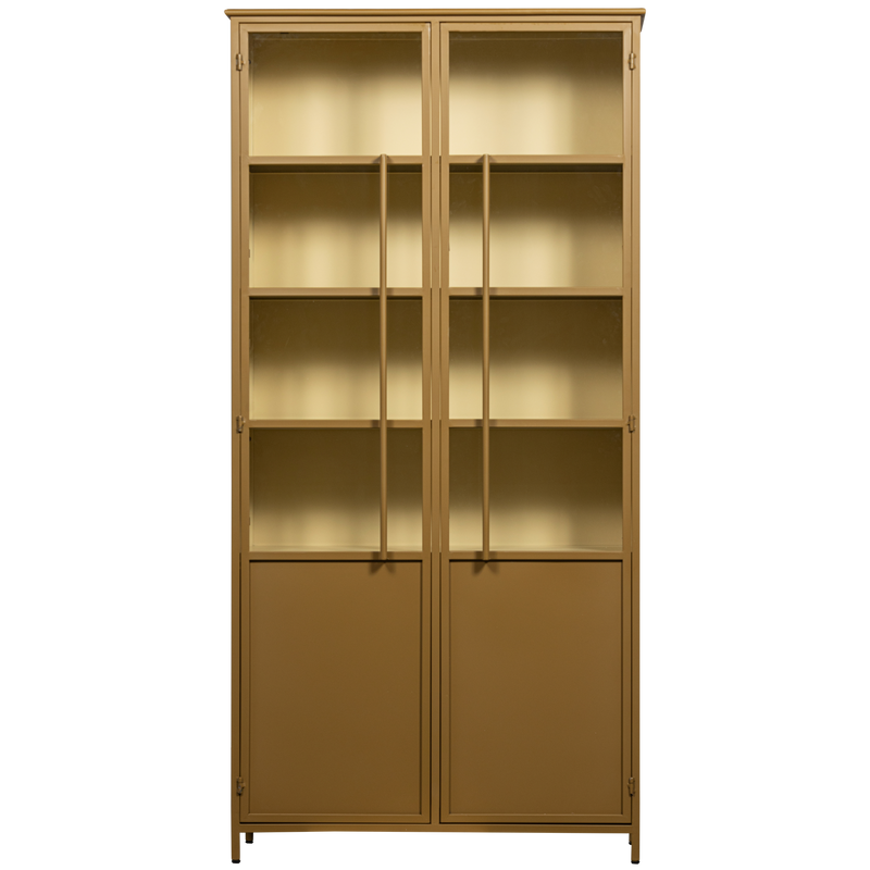 WOOOD Exhibit XL 2-dörrars vitrinskåp i metall - Honung