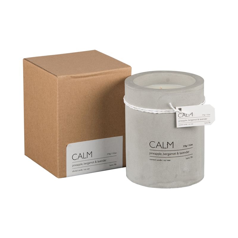 Affari of Sweden CALM Doftljus M Pineapple, bergamot & lavender, Brun/grå