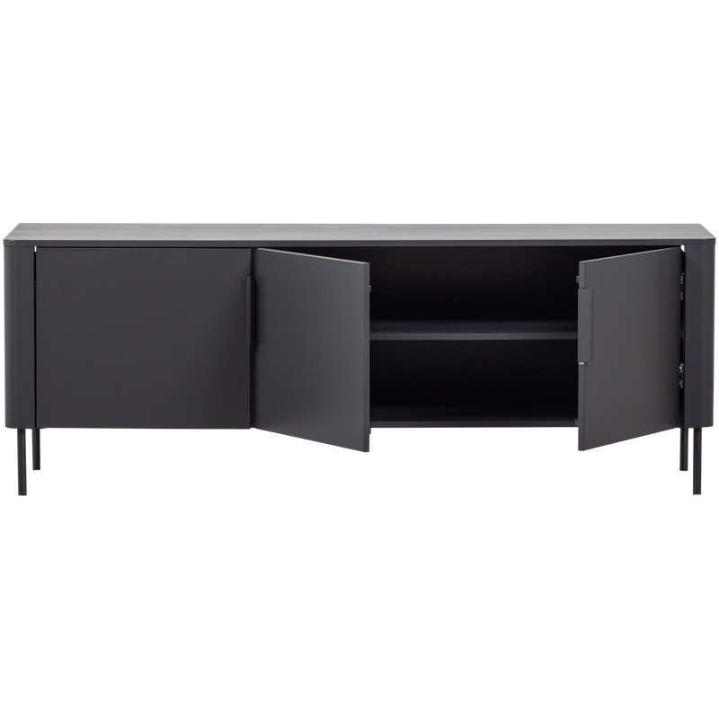 WOOOD Gunnar TV-bänk 154 cm i mattsvart furu