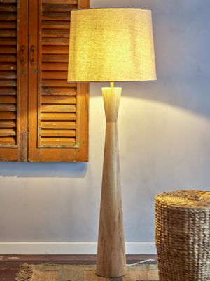 Bloomingville Leonor Golvlampa, Natur, Gummiträ, Ø45xH130 cm