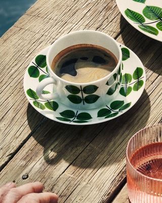 Gustavsbergs Porslinsfabrik Berså kaffekopp med fat rak vid