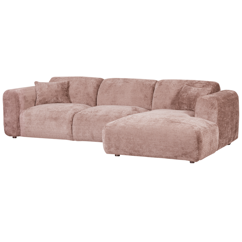 WOOOD Cloud Chaiselongue Soffa Höger Chenille Mullvad/Pink