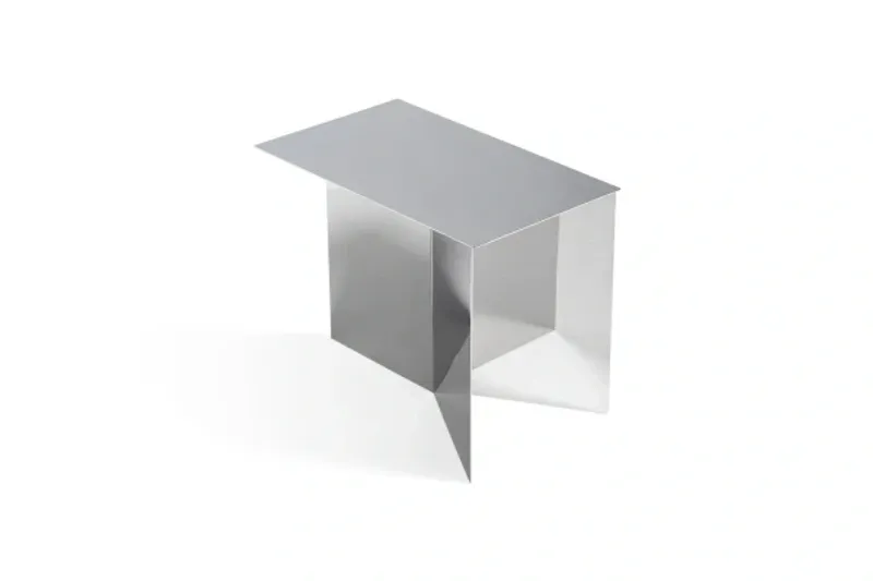 HAY Slit Oblong sidobord Mirror polished stainless steel, 27,5x49 cm