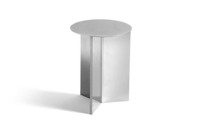 HAY Slit high sidobord Mirror polished stainless steel, Ø35 cm