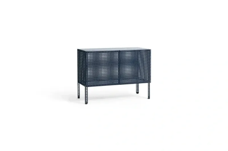 HAY Perforated Cabinet skåp Steel blue, small