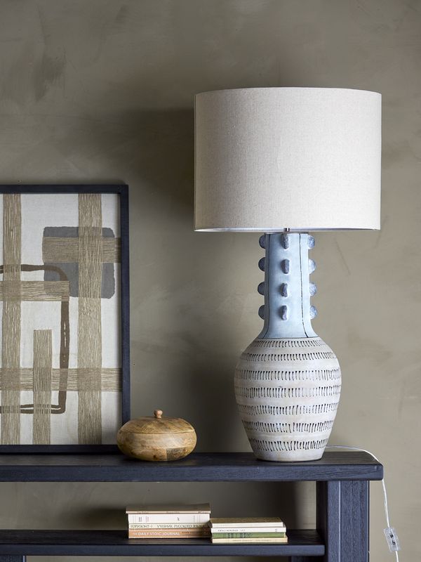 Bloomingville Gadiela Golvlampa, Blå, Stengods