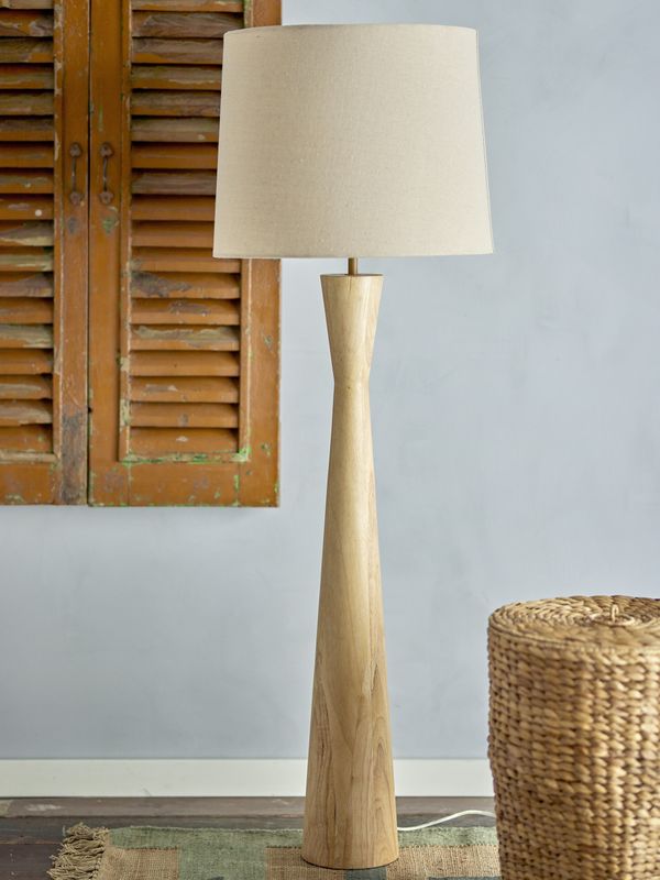 Bloomingville Leonor Golvlampa, Natur, Gummiträ, Ø45xH130 cm