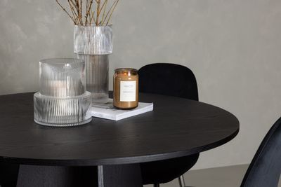 Venture Home Bootcut & Polar Runt Matbord ⌀110 Svart + 4 st Matstolar Svart