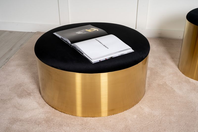Sittpuff i Sammet och Guld - Furniture Fashion Puff