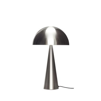 Hübsch Mush bordslampa tall/nickel borstad Ø30 x H50 cm