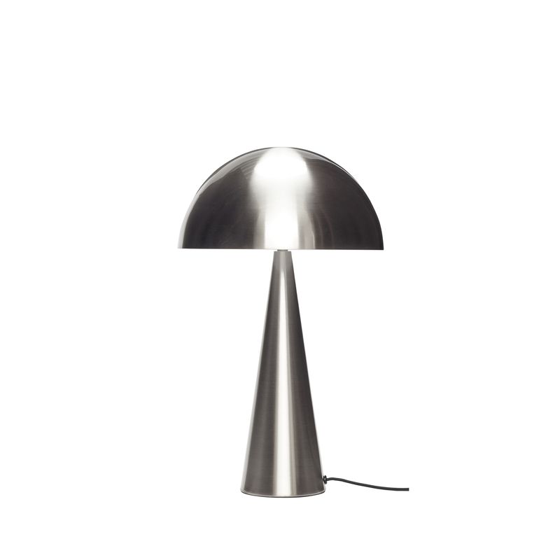 Hübsch Mush bordslampa tall/nickel borstad Ø30 x H50 cm