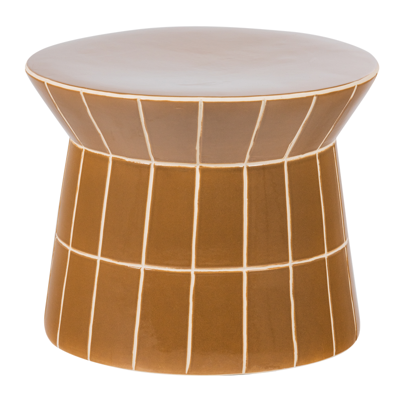 WOOOD Plu Dekorativt Sidobord i Keramik, Honungsgul