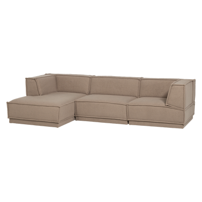 WOOOD MANU Chaise Longue Soffa Vänster i Teddy Mullvad