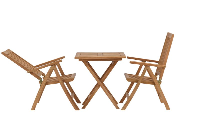 Venture Home Kenya Rektangulärt Matbord 70 x 70 Natur + 2 st Positionsstolar Natur