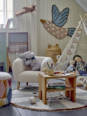 Bloomingville Cade Lounge Stol, Vit, Polyester