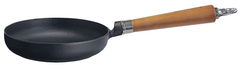 Ronneby Bruk, Maestro Stekpanna Gjutjärn 20 cm Rund Kant & Brunt Trähandtag